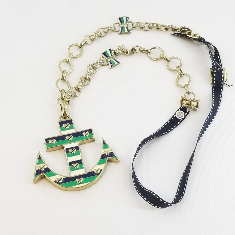Ship Ahoy Nautical Large Anchor Heart Necklace
